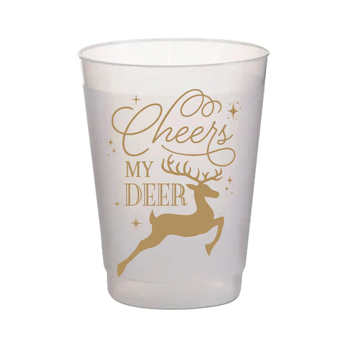 Cheers My Deer Reindeer Frost Flex Cup - Gold