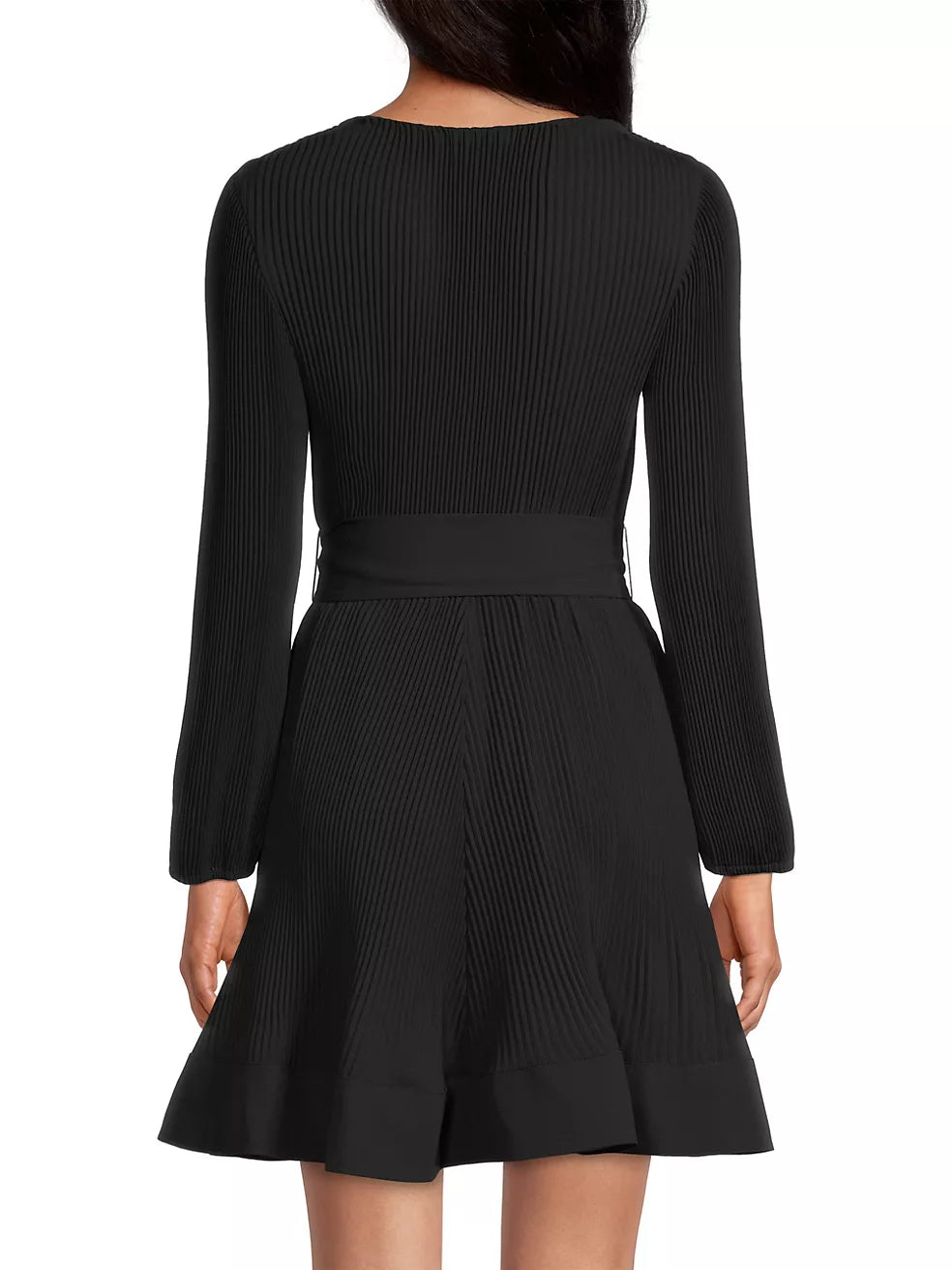 Milly Liv Solid Pleat Dress - Black