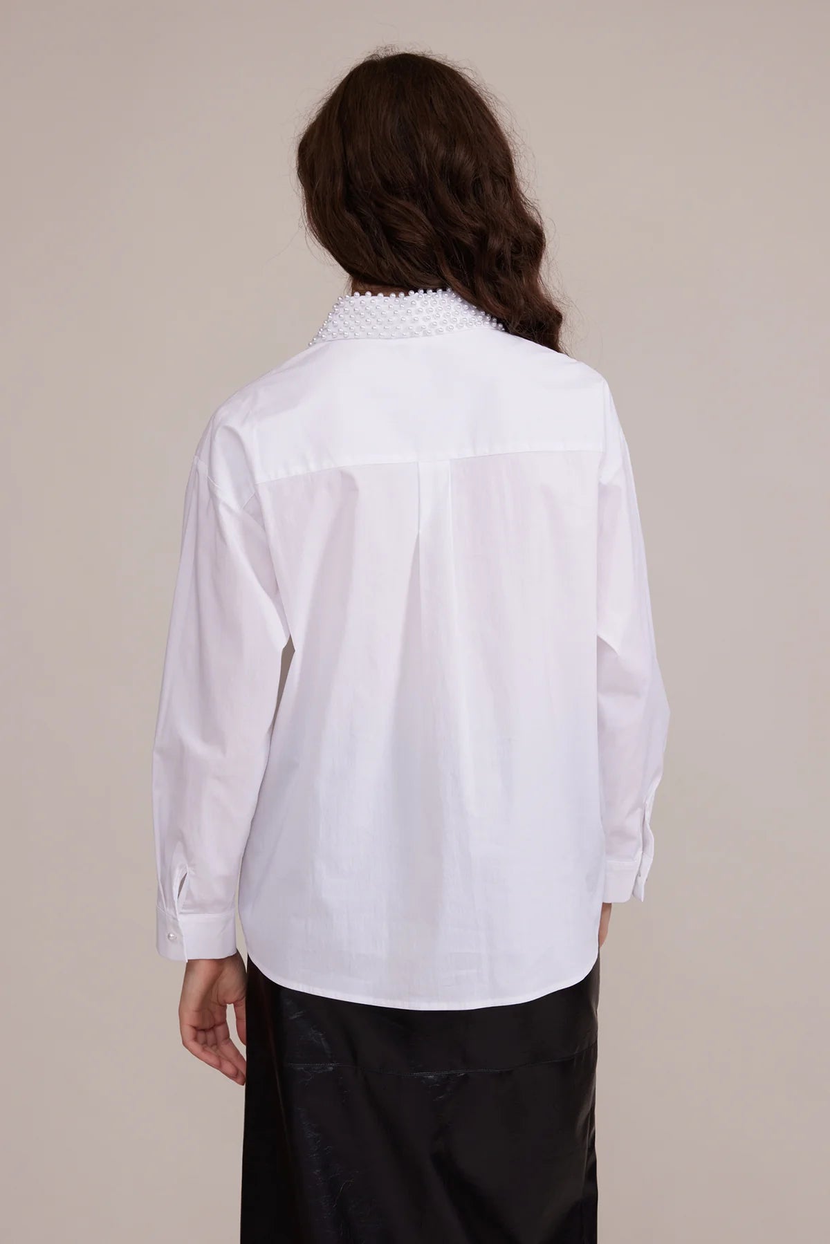 Torin Pearl Button Down Top - White