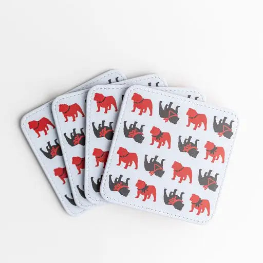 Spirit Bulldog Reversible Coasters - Set of 4