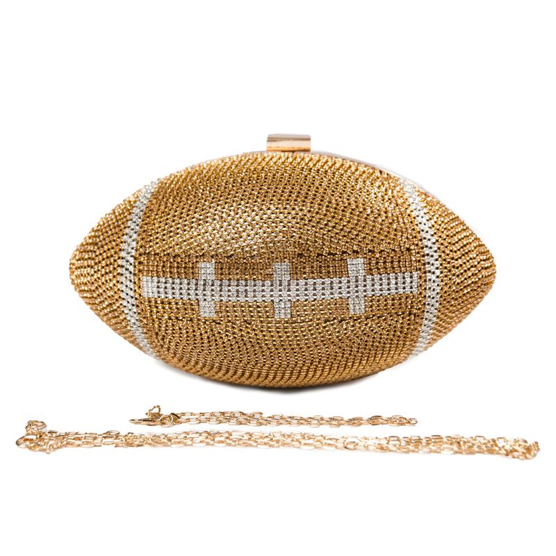 Brittney Football Bag - Gold Beaded Sequins