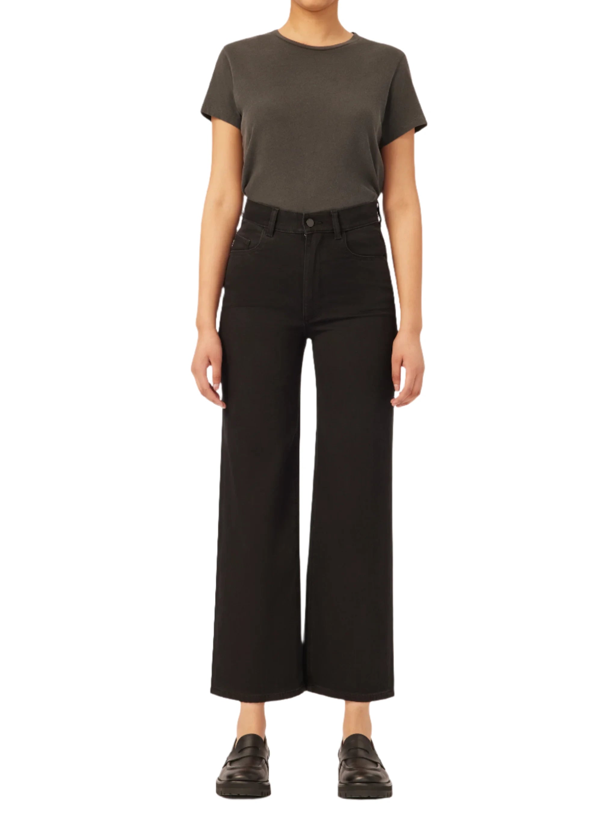 DL1961 Hepburn Wide Leg high Rise - Jet Black