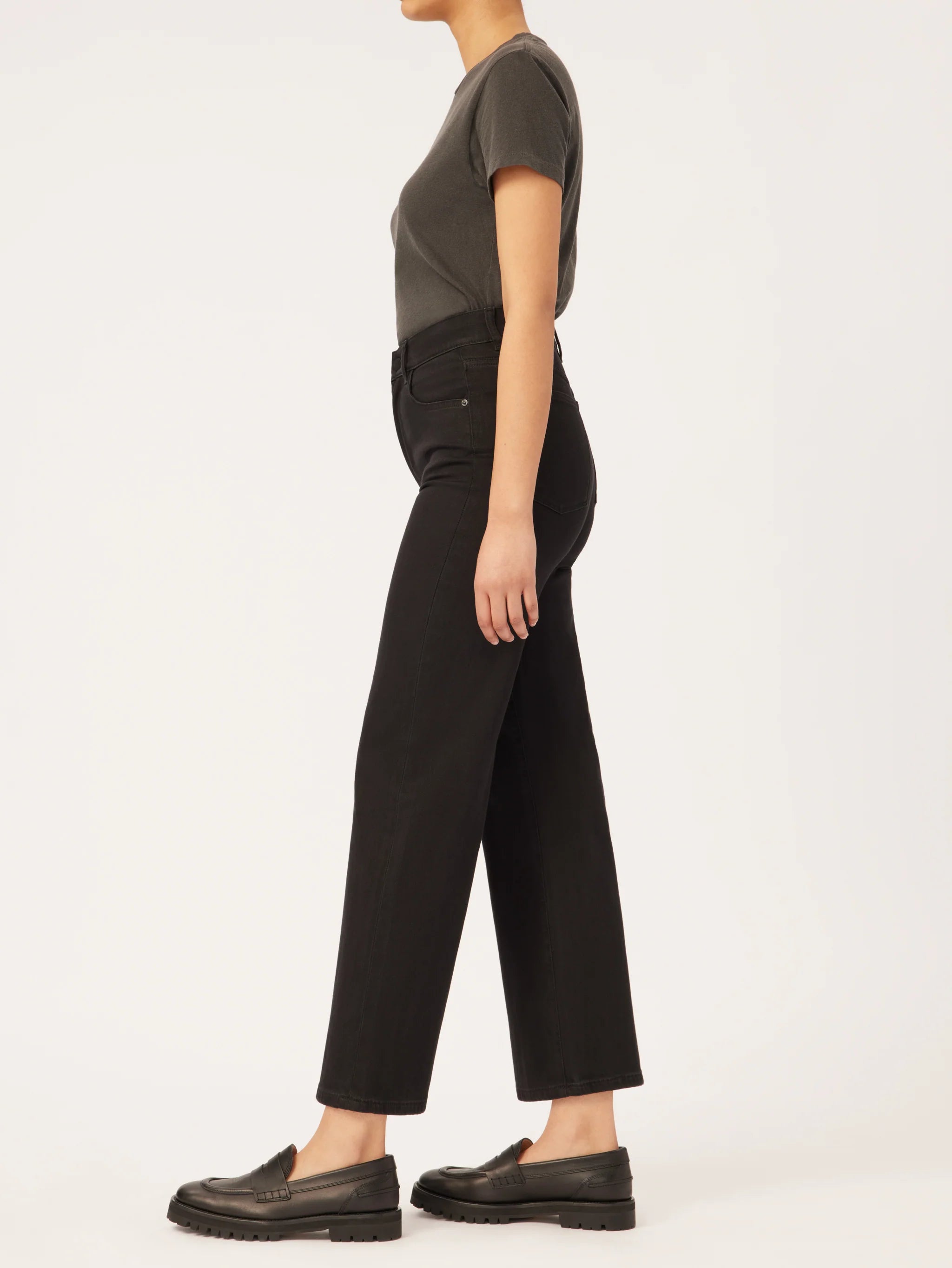 DL1961 Hepburn Wide Leg high Rise - Jet Black