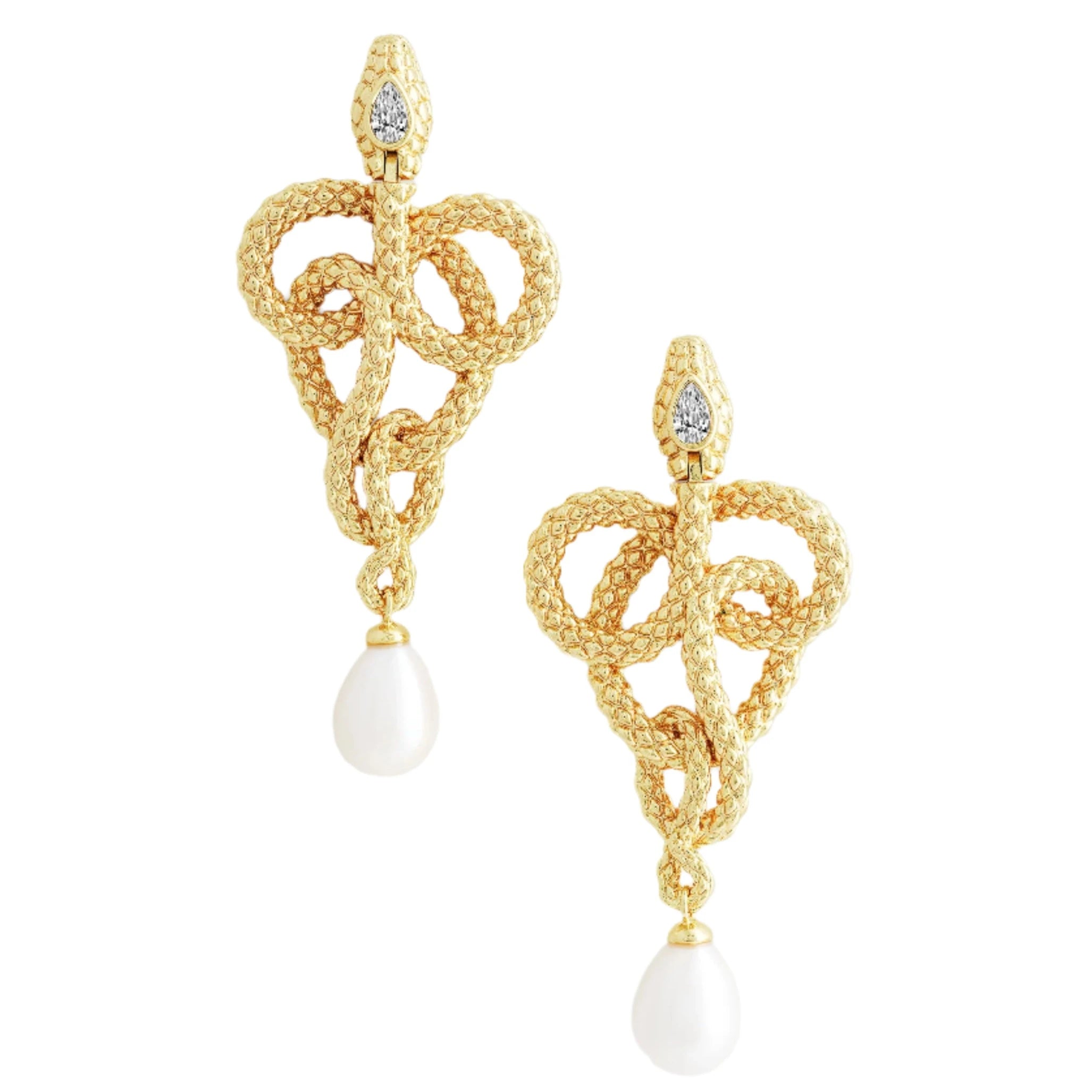 Anabel Aram Serpent Pearl Drop Earrings