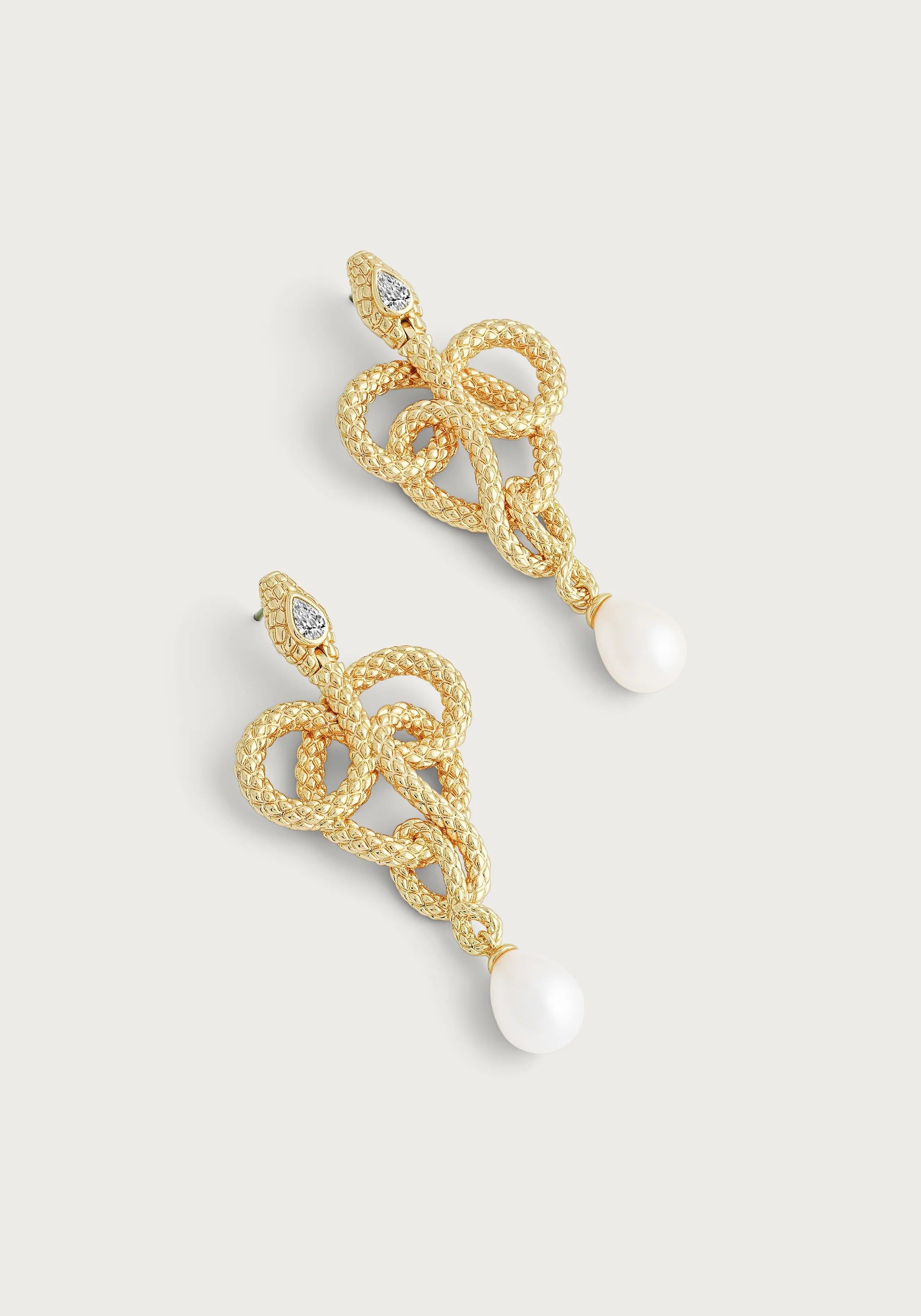 Anabel Aram Serpent Pearl Drop Earrings