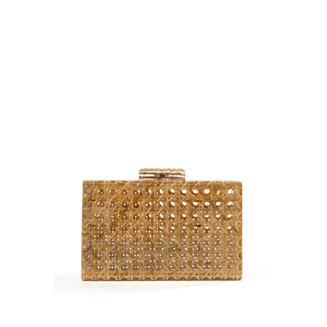 Cane Clutch - Tan