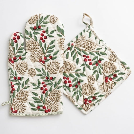 Christmas Garland Oven Mitt Set