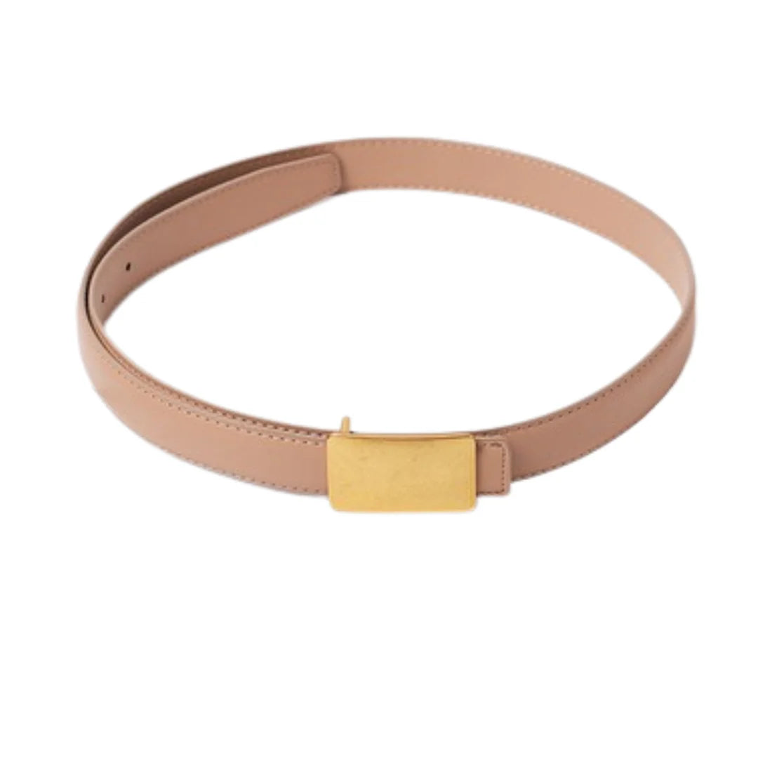 Brushed Rectangular Buckle Belt - 3 Colors