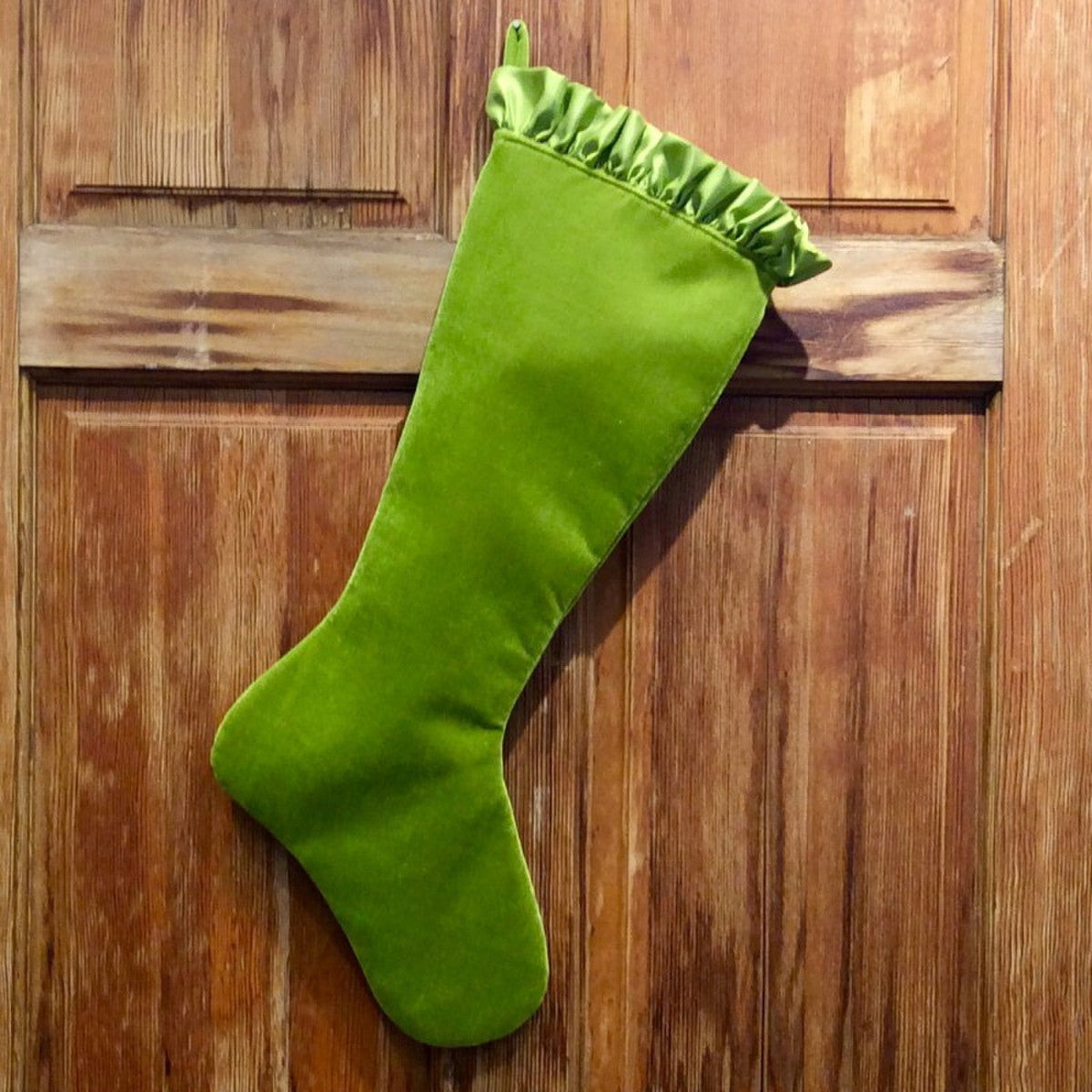 French Velvet Ruffle Stocking - (two colors)