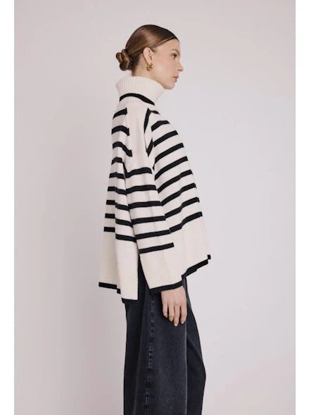 Annie Sweater - Stripes Off White