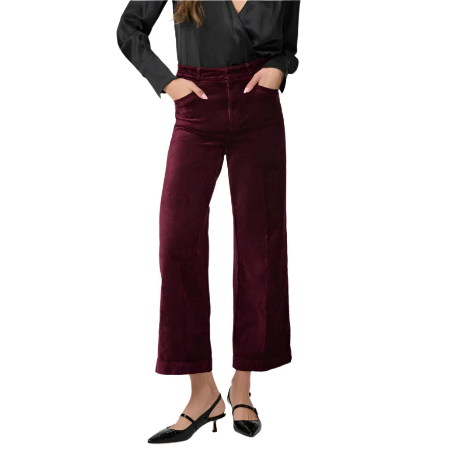 Paige Velvet Anessa Trouser - Dark Oxblood