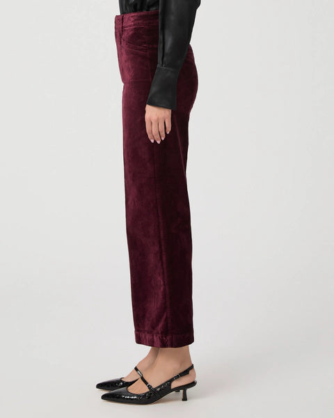 Paige Velvet Anessa Trouser - Dark Oxblood