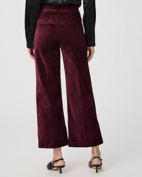 Paige Velvet Anessa Trouser - Dark Oxblood