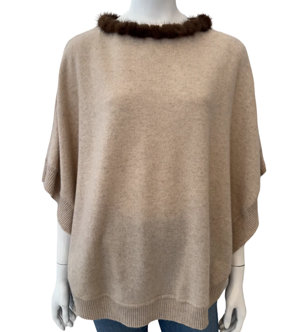 Courtland Park Cashmere & Mink Poncho