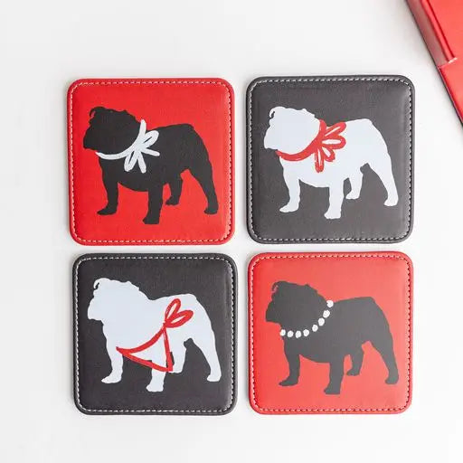 Spirit Bulldog Reversible Coasters - Set of 4