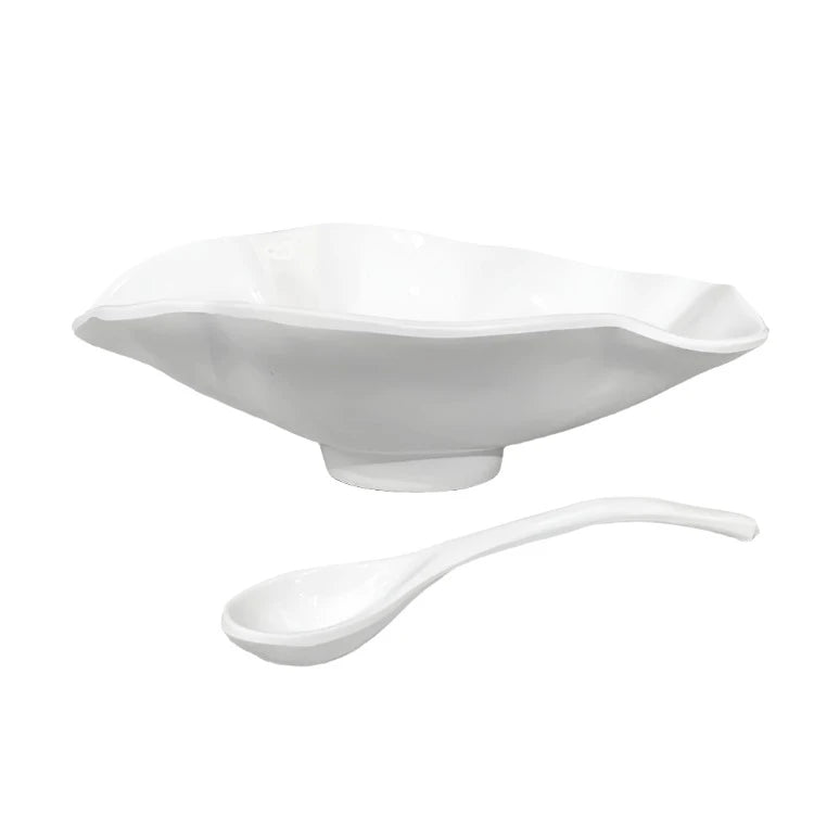 VIDA Havana Small Oval Bowl with Spoon (White)