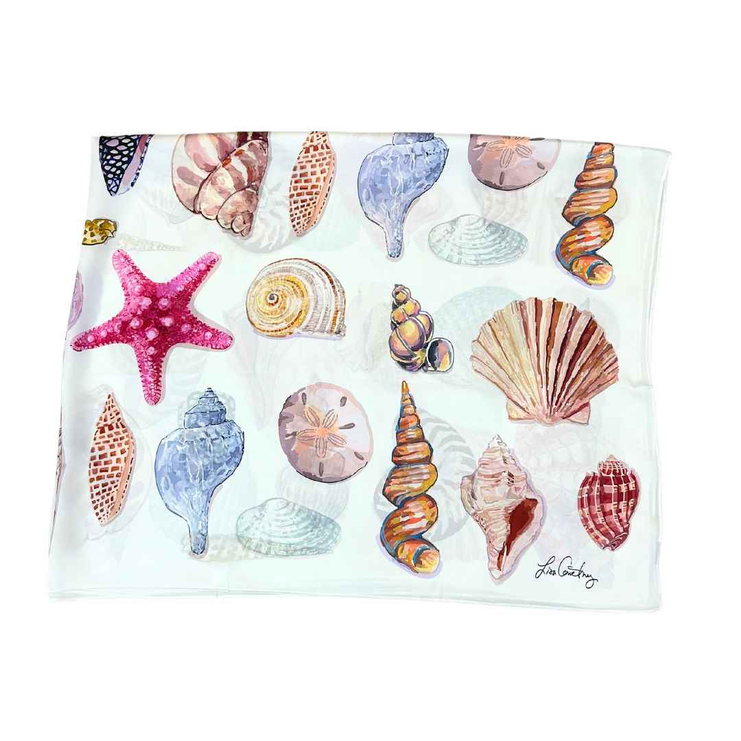 Lisa Courtney Scarves - Seashells by the Seashore Scarf - 3 Colors