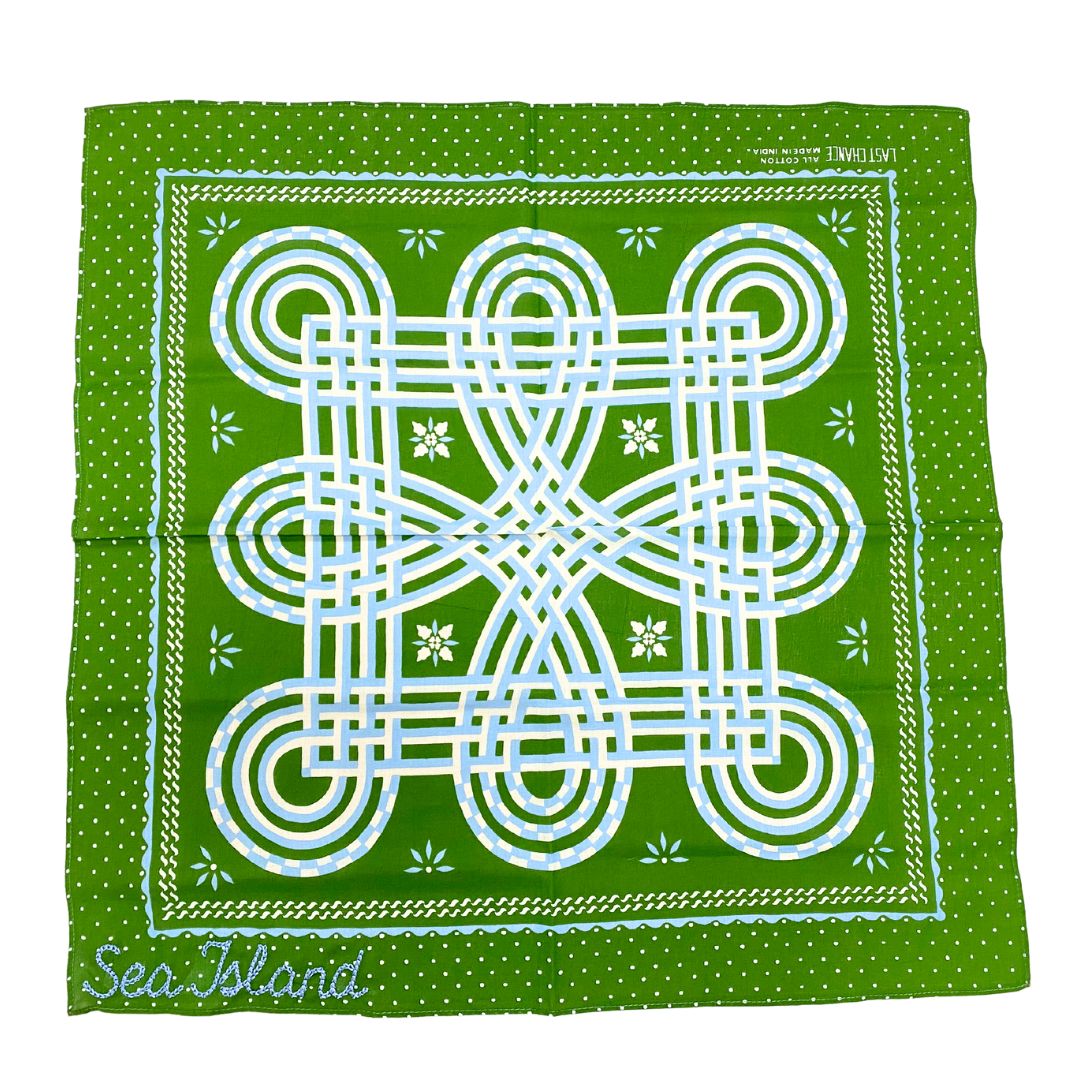 Love Knot Bandana - Sea Island Blue Stitching