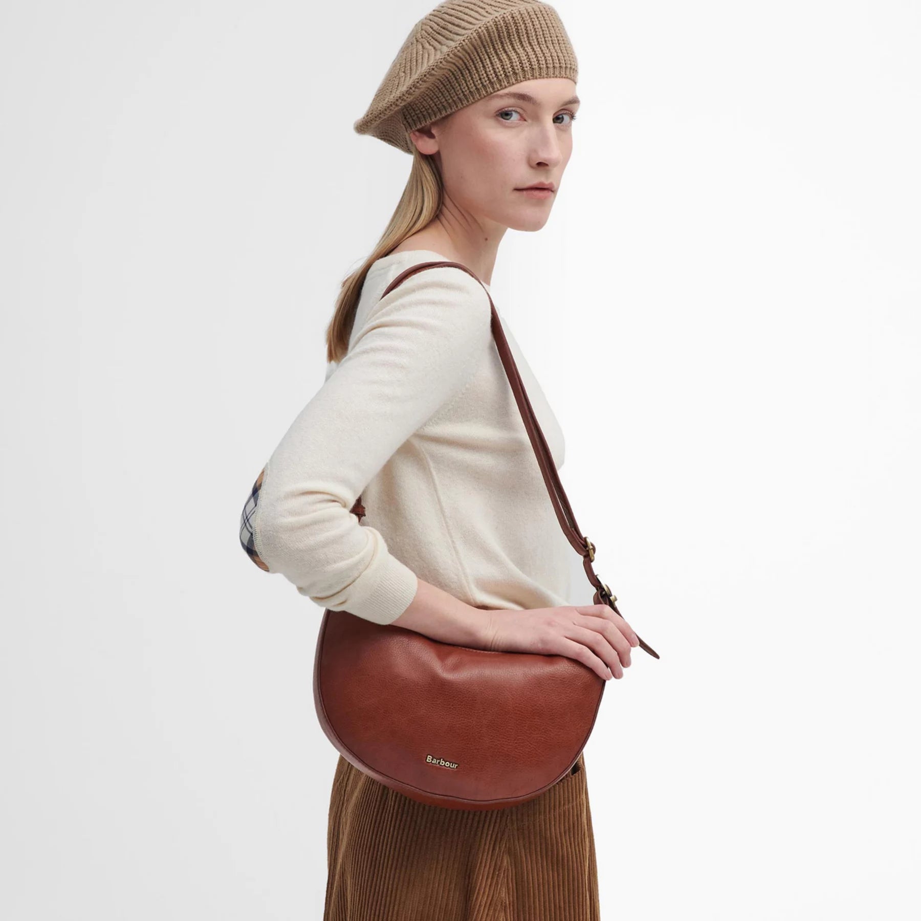 Barbour Laire Leather Sling Bag - Brown