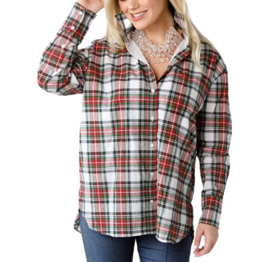 Holly Shae - Holly Long Sleeve Top - Holiday Plaid