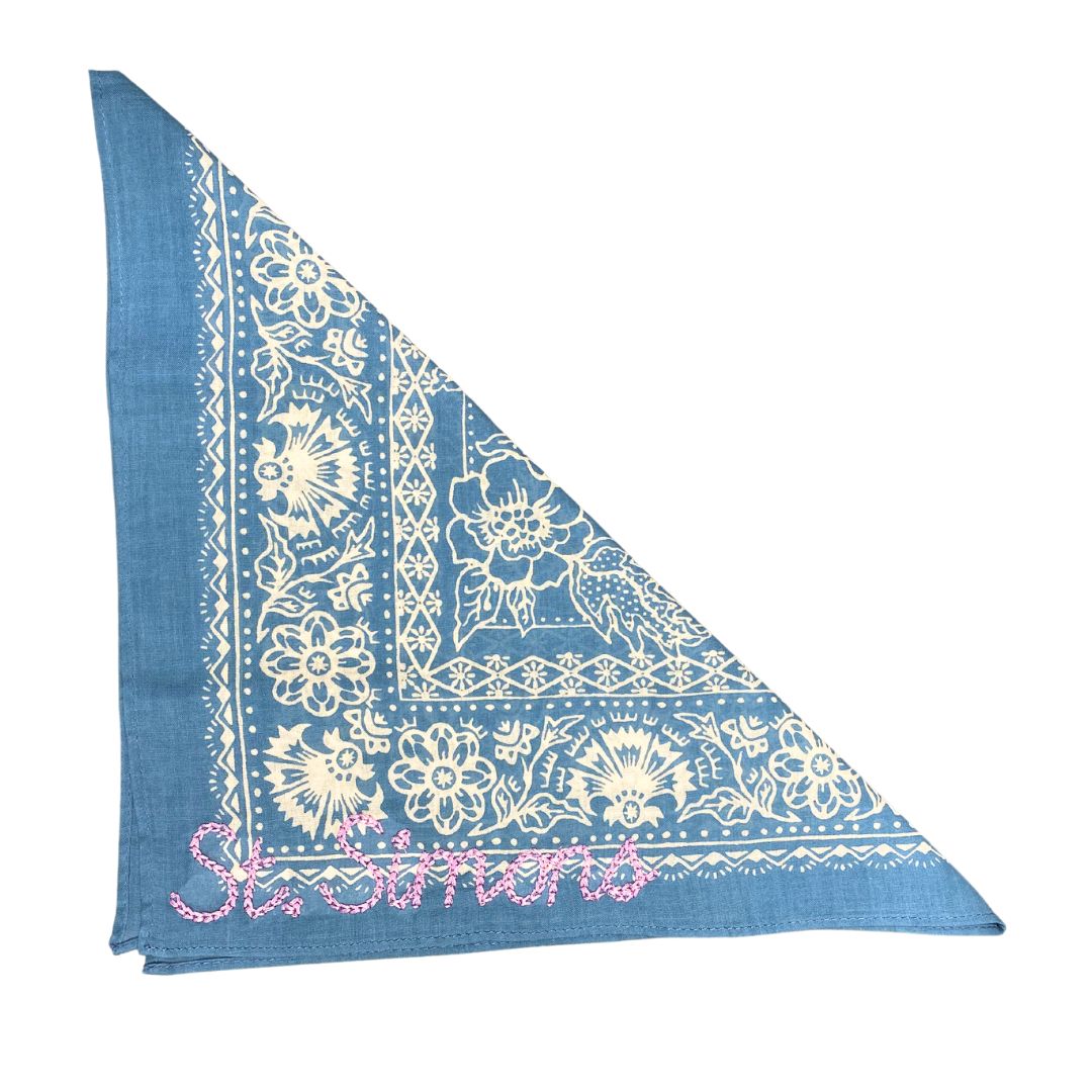 French Blue Bandana - St. Simons Lavender Stitching