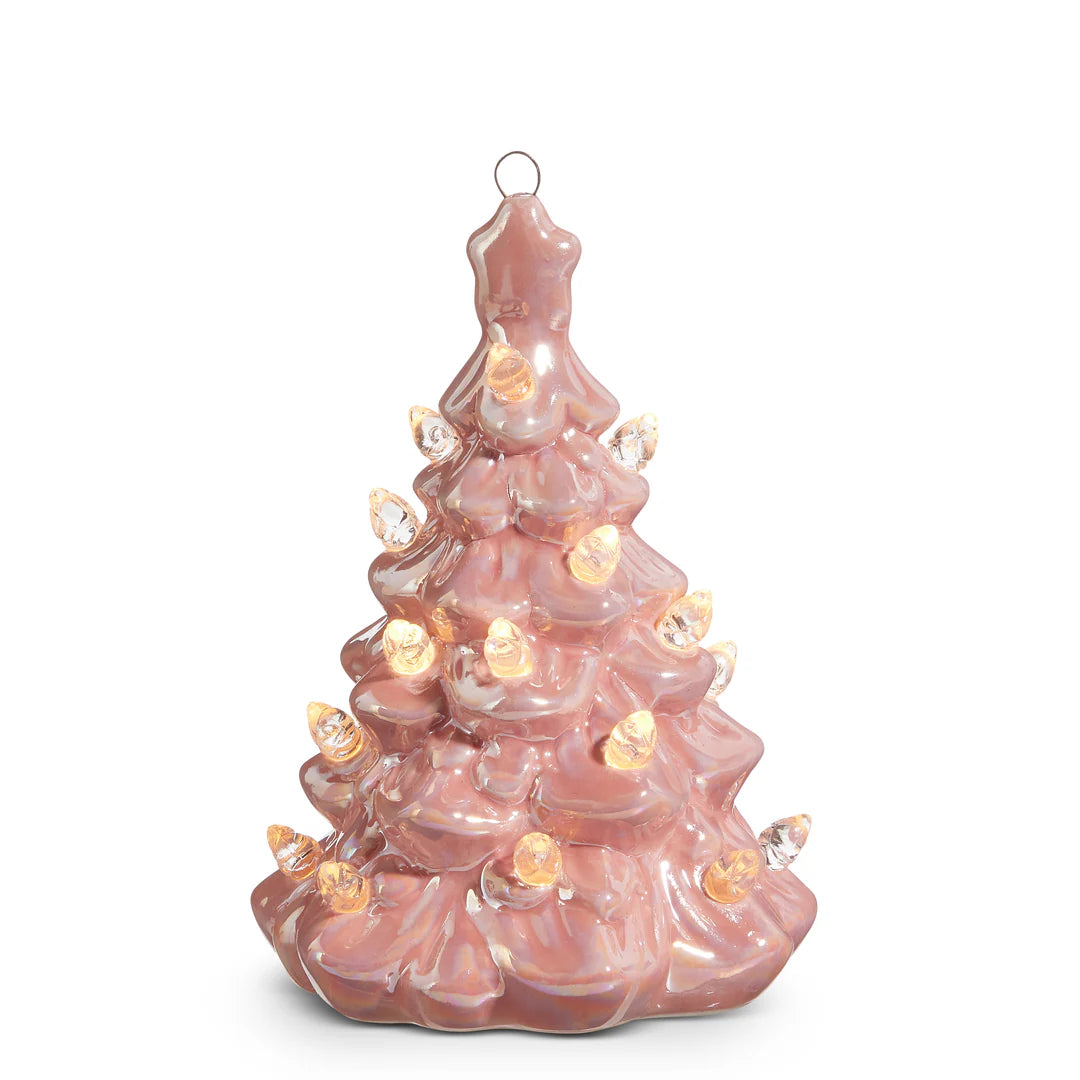 Lighted Pink Vintage Tree Ornament 5"