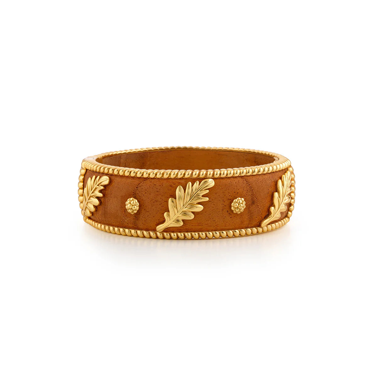 Capucine De Wulf Forest Walk Oak Leaf Bangle - Teak