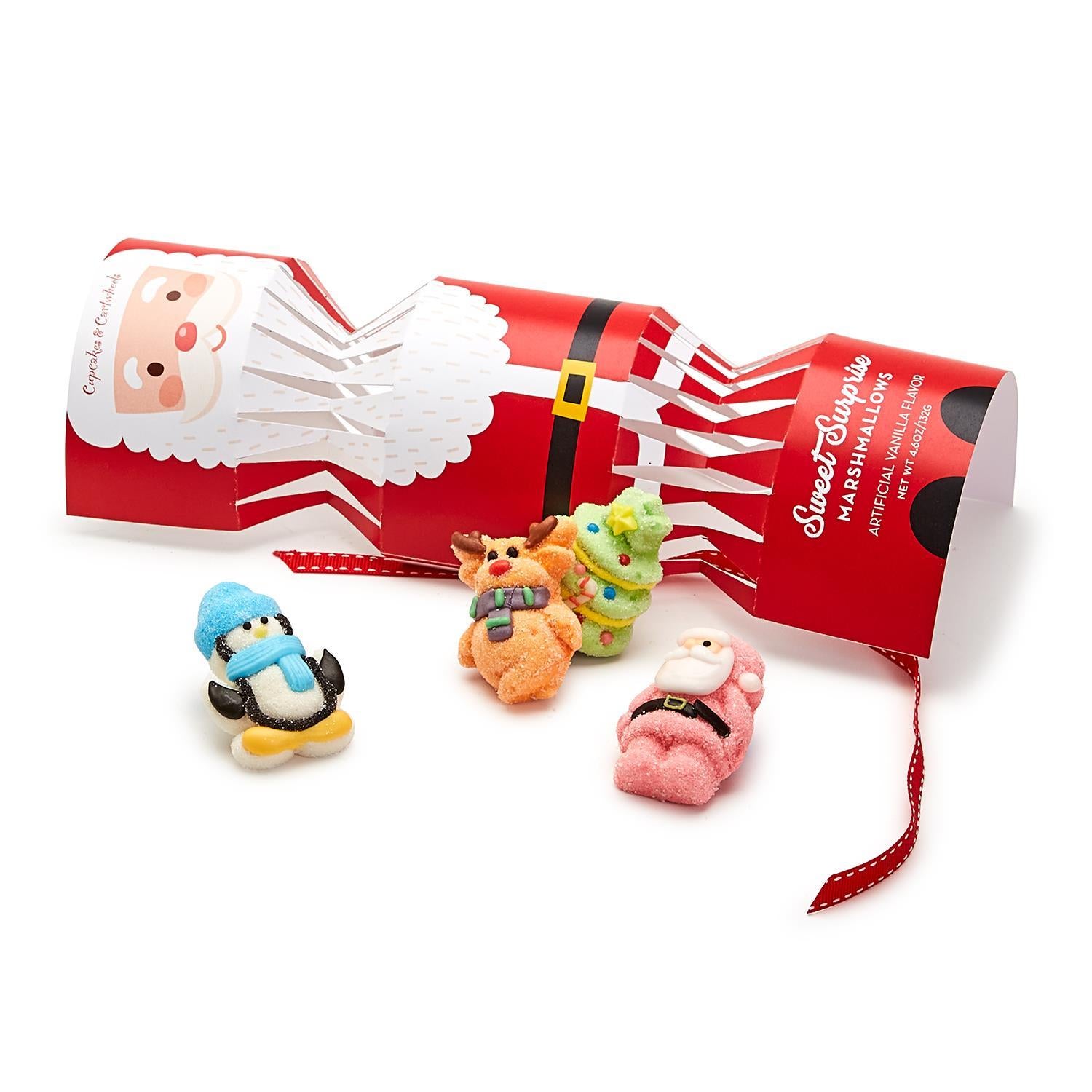 Sweet Surprise Santa Cracker with 4 Pc Vanilla Marshmallow Candy