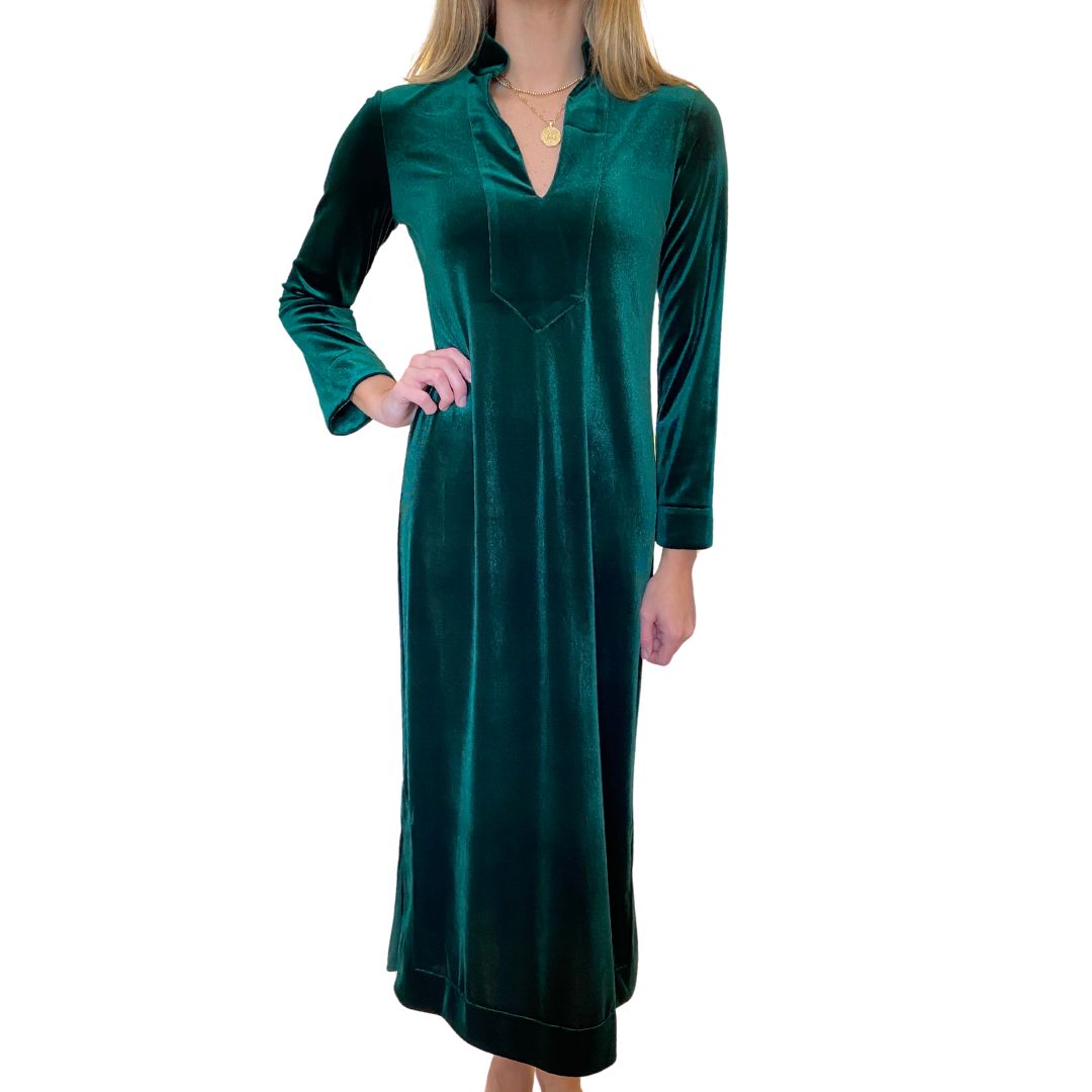 Jude Connally velvet Katie Dress - Palace Green