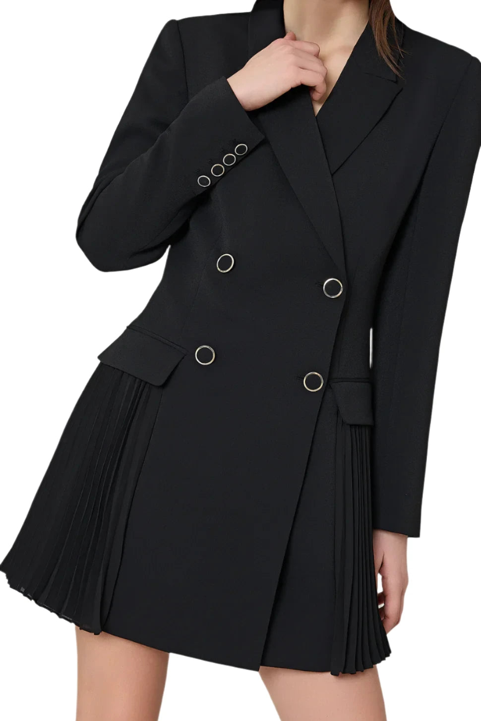 Milly Double Breasted Pleated Blazer Dress