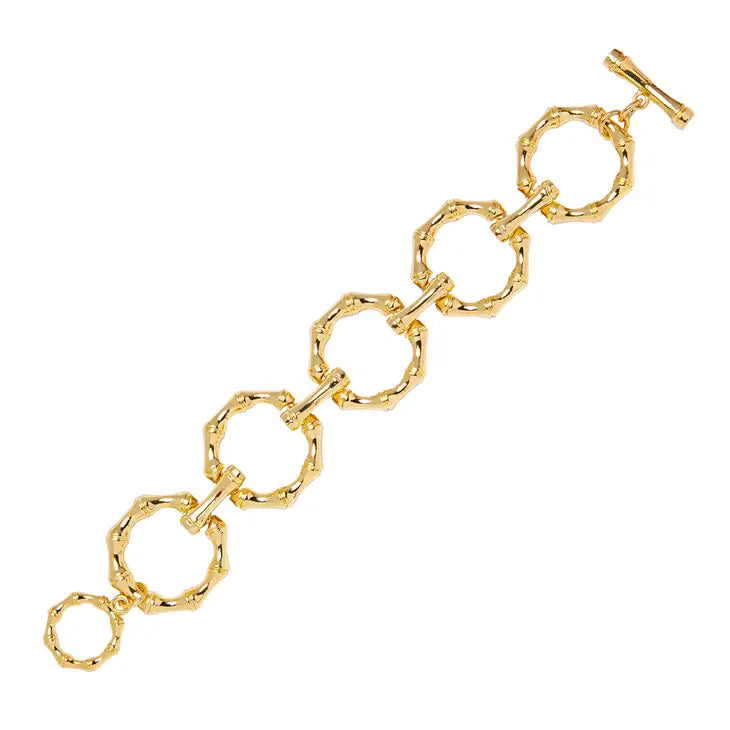 Harbor Island Bamboo Bracelet - Brush Gold