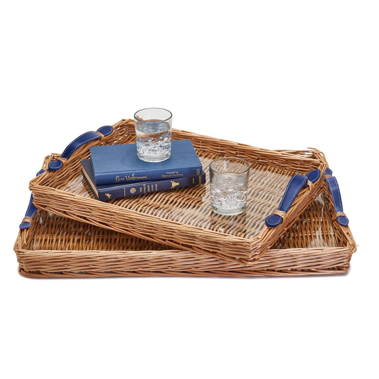 Wicker Tray with Handles - (two sizes)