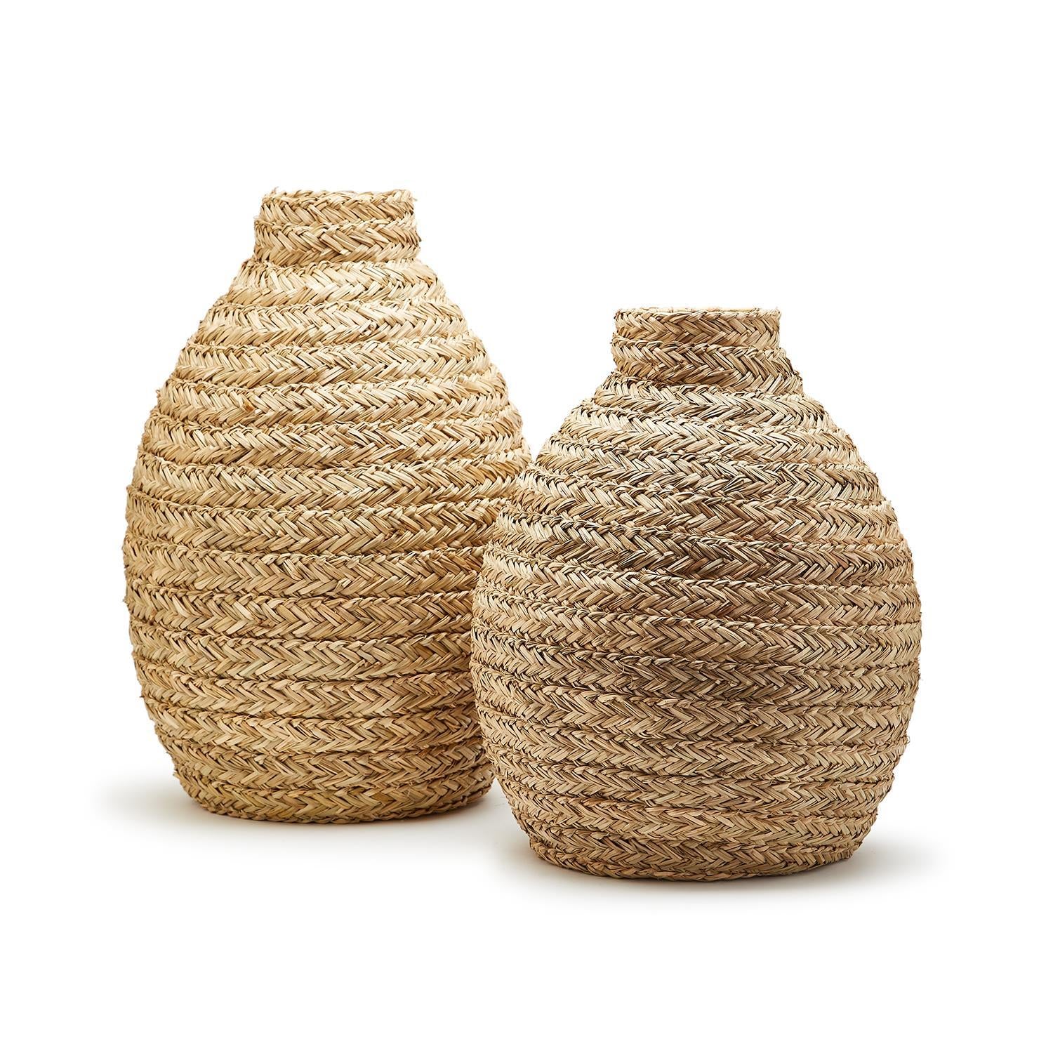 Basket Weave Bottle Shaped Vases - (two sizes)