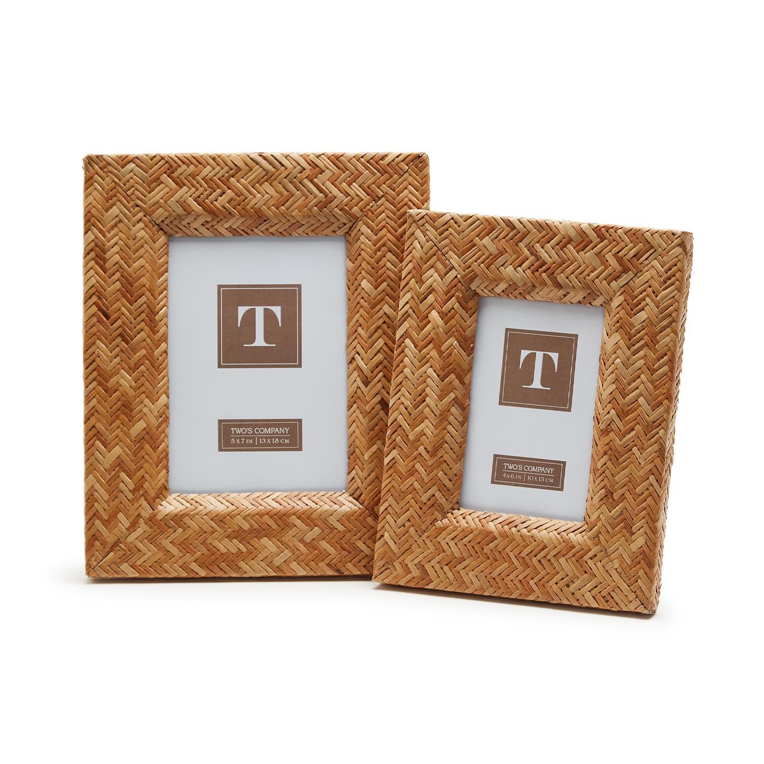 Woven Cane Photo Frame - (two sizes)