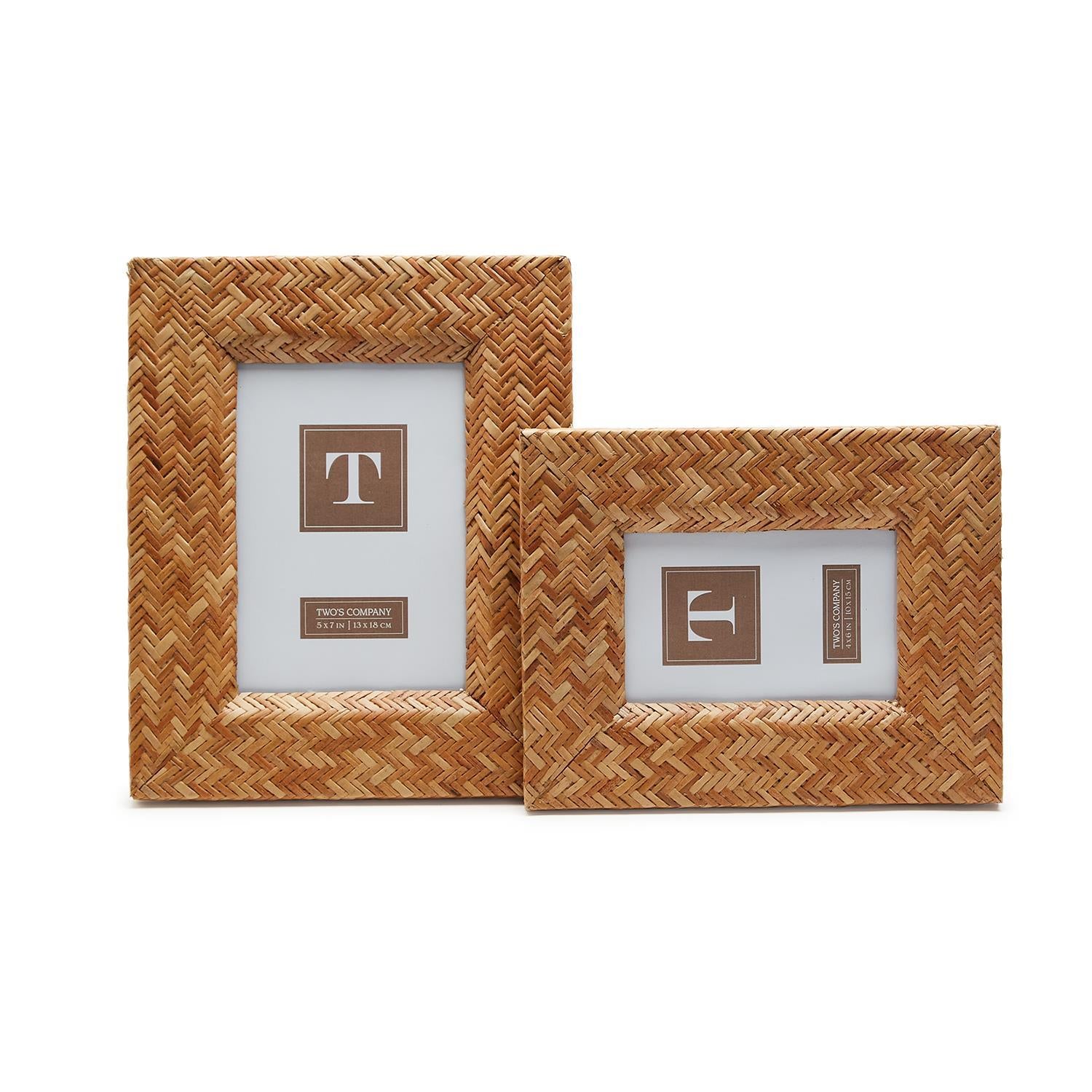 Woven Cane Photo Frame - (two sizes)