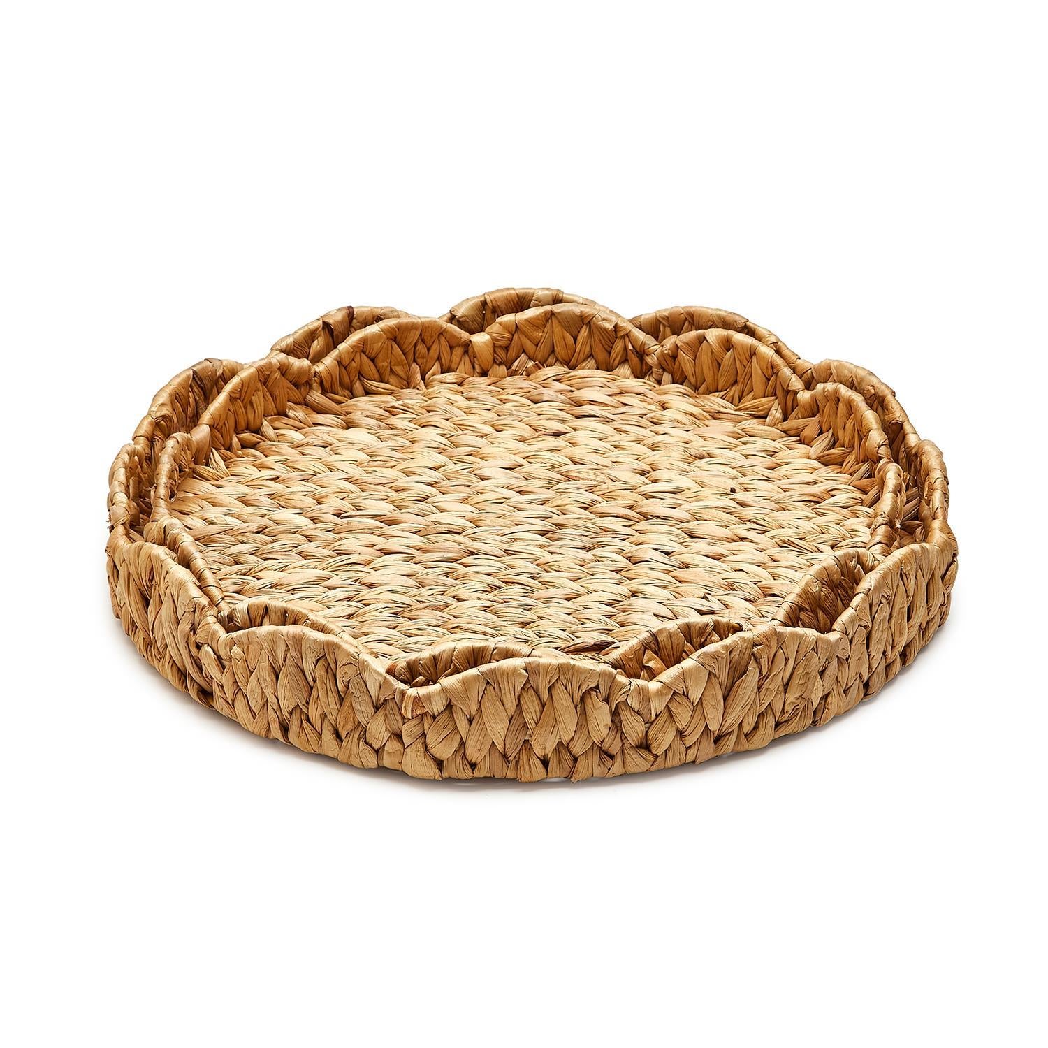 Scalloped Edge Round Tray - (two sizes)