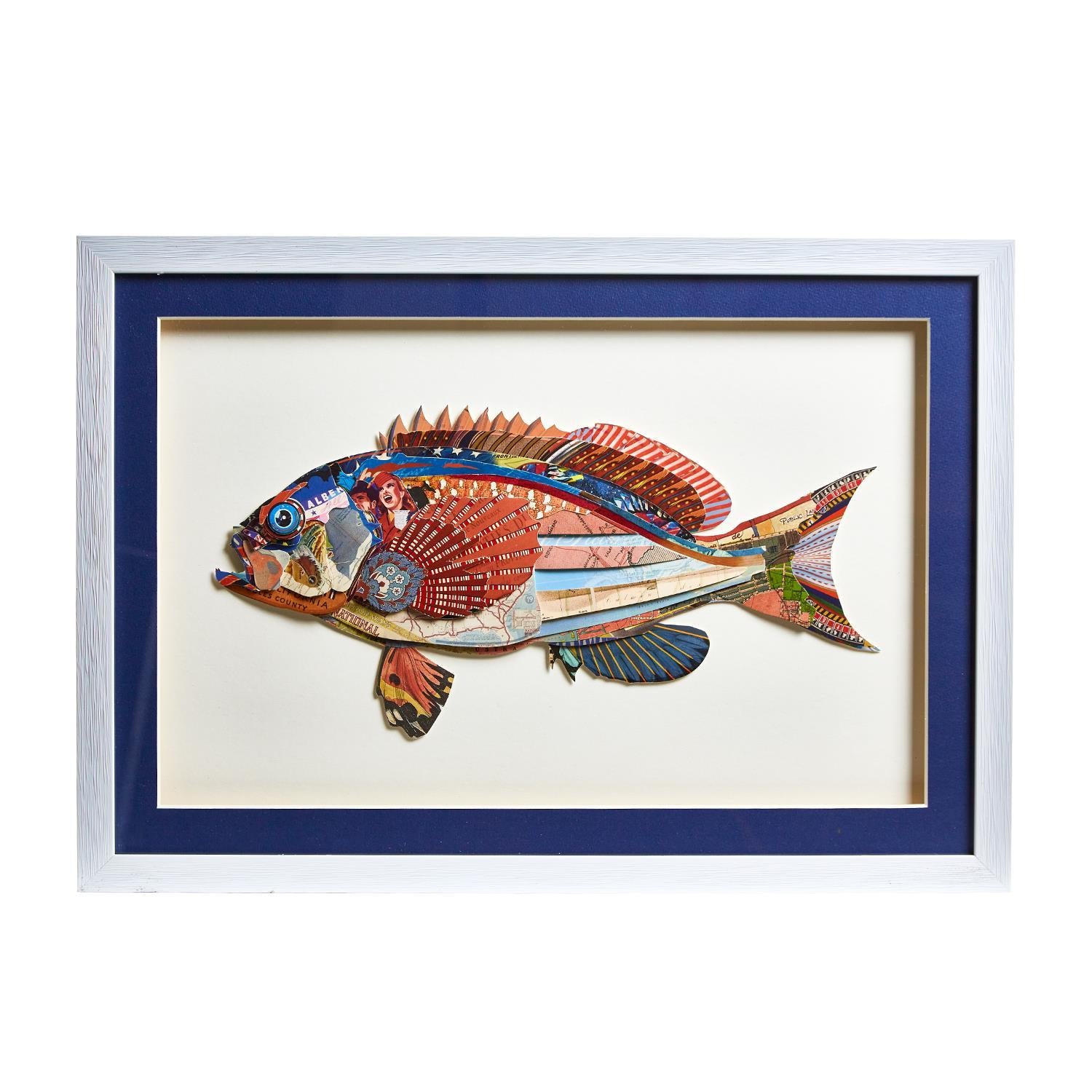 Fish Collage Wall Art - (set of three)