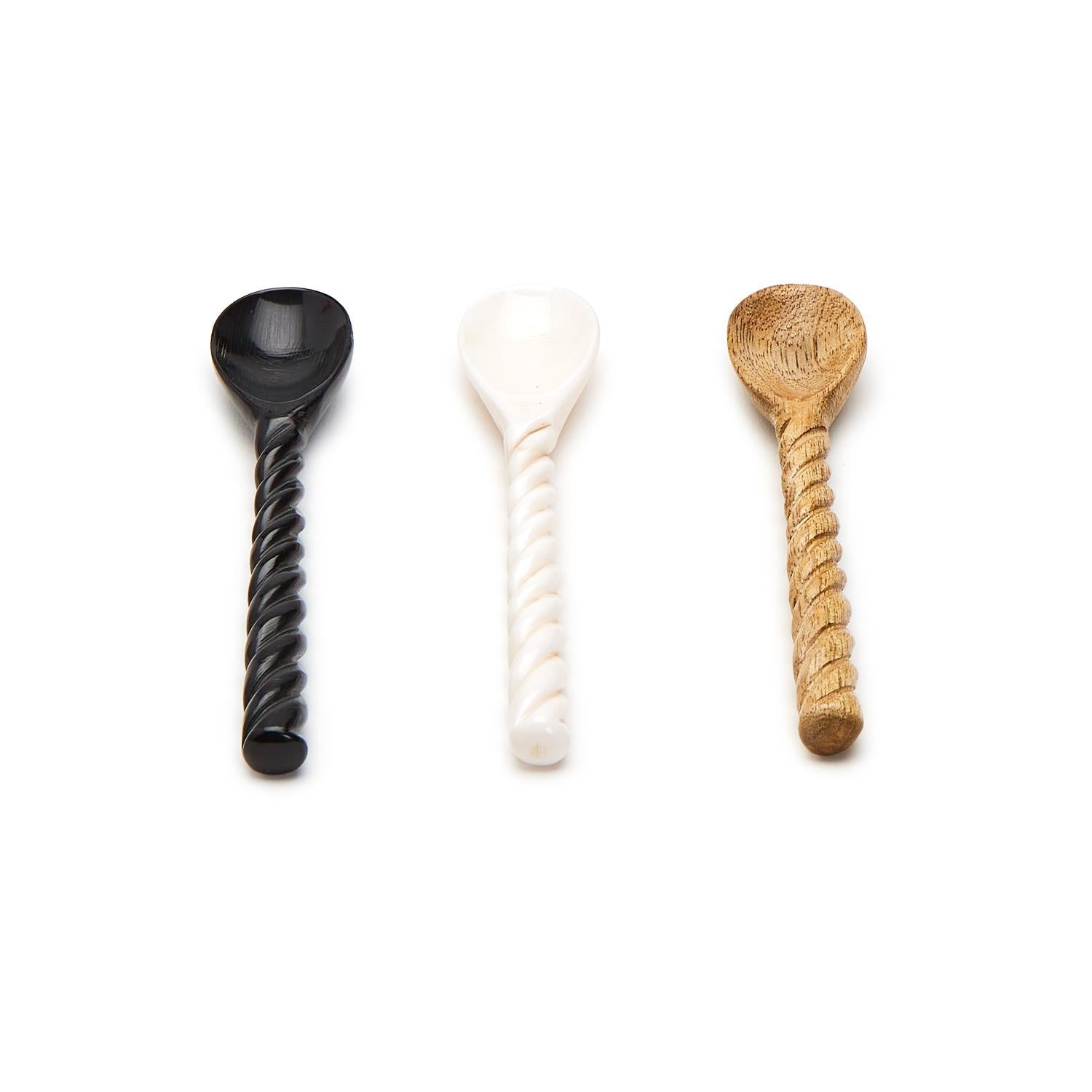 Mini Hand-Carved Wood Spoon - (three colors)