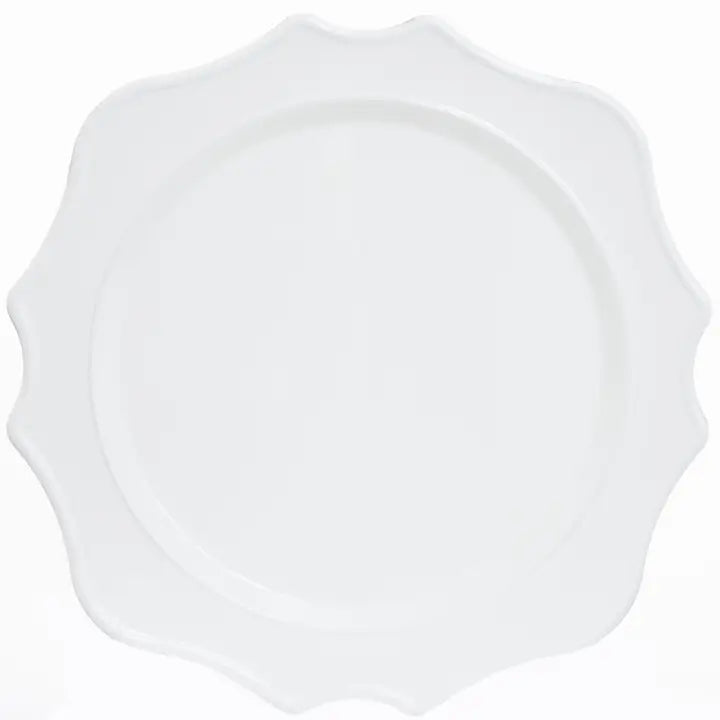 Fabulous New Scalloped Melamine Chargers - White