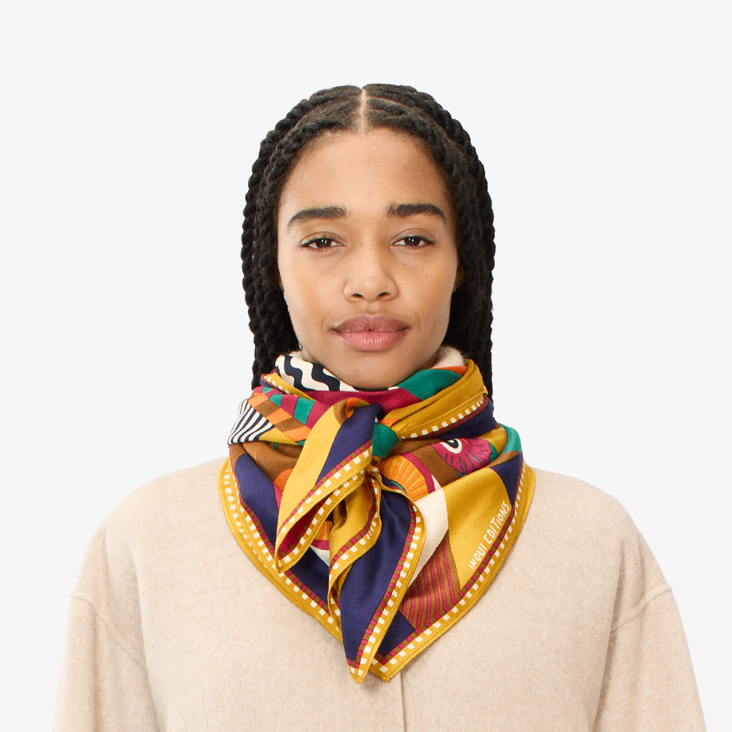 Inoui Editions Scarf - Square Navy Bleu Scarf