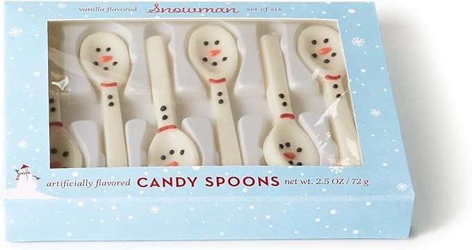 Vanilla Candy Spoons - Snowmen Set of 6