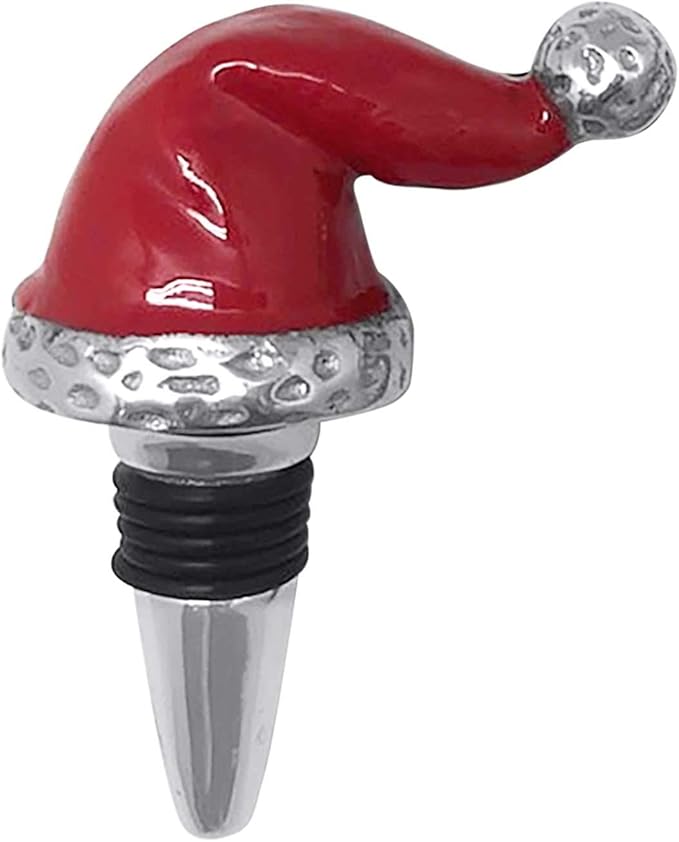 Mariposa Red Santa Hat Bottle Stopper