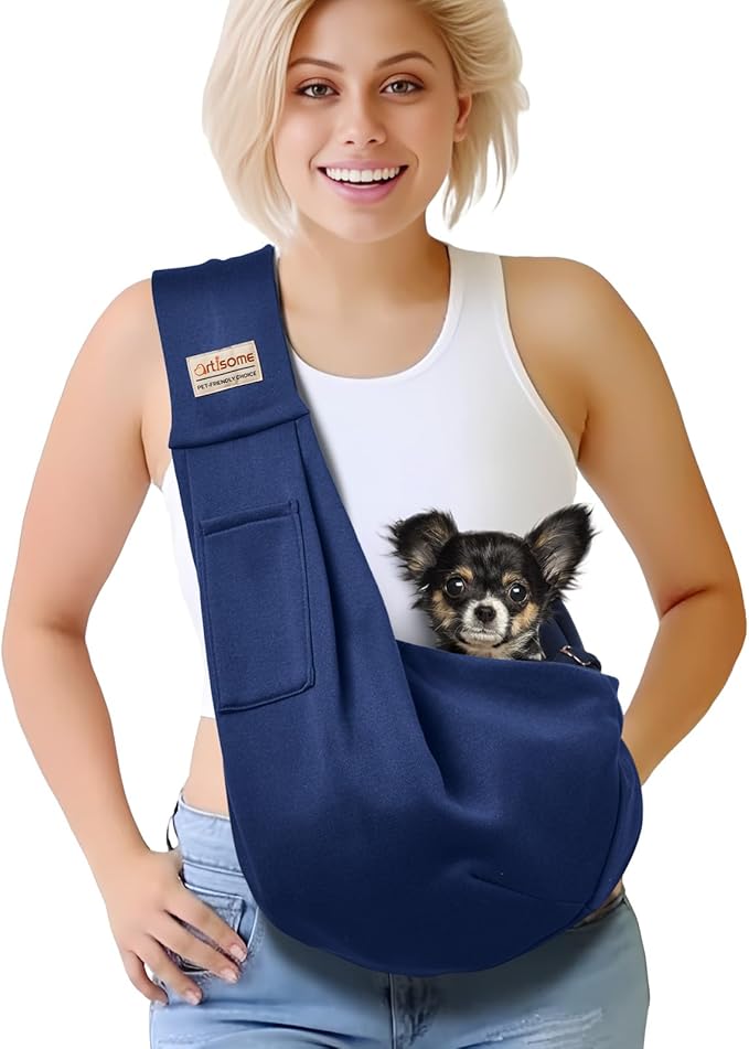 Reversible Pet Dog Sling Carrier for 3-12lbs