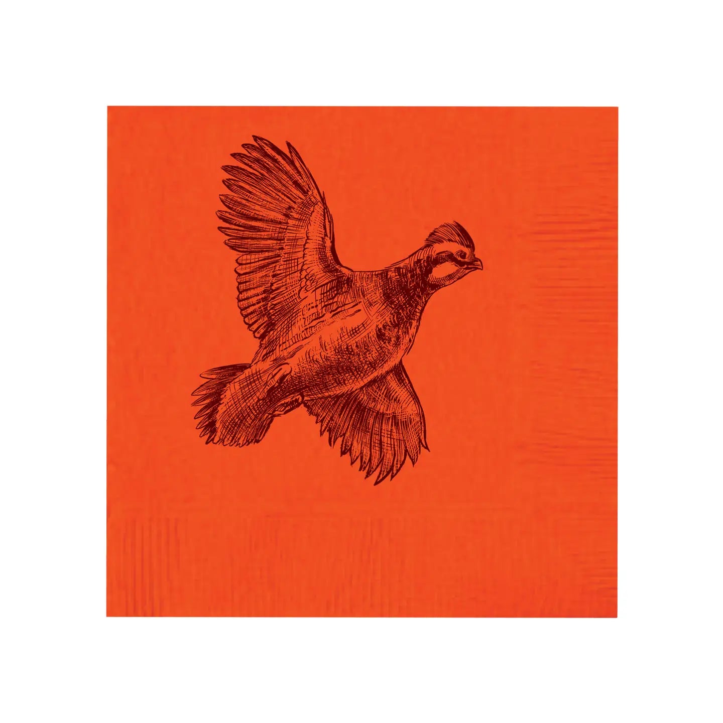 Quail Beverage Napkin - Orange