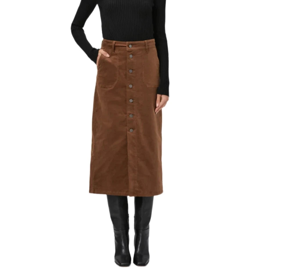 Paige-  Meadow Midi Skirt - Maple Brown