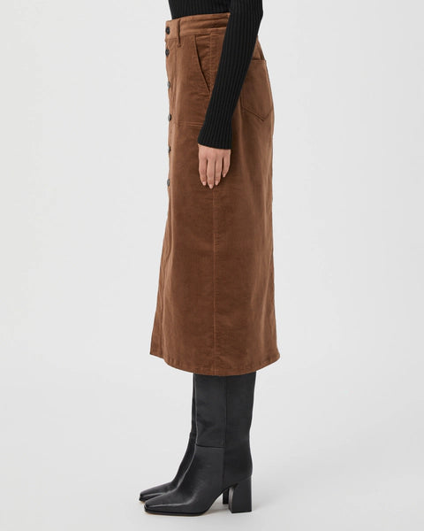 Paige-  Meadow Midi Skirt - Maple Brown