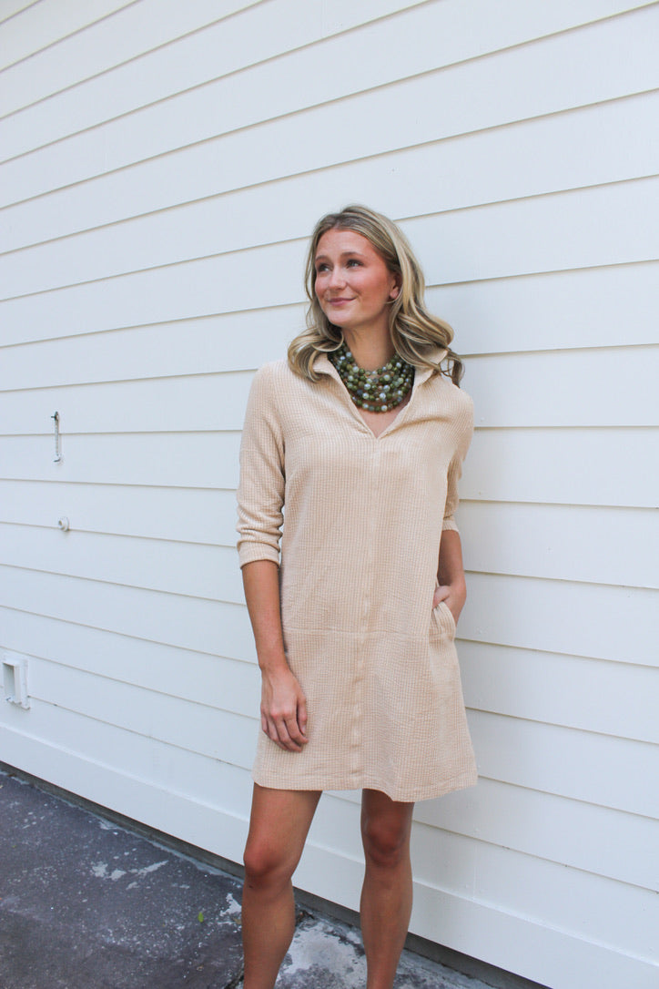 Center Seam Tan Dress