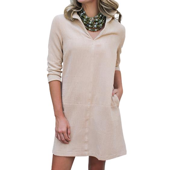 Center Seam Tan Dress