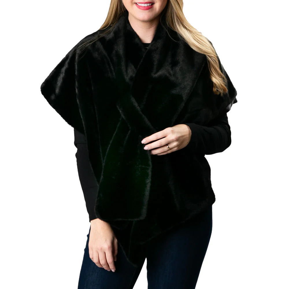 Katie Faux Fur Keyhole Wrap - 3 Colors