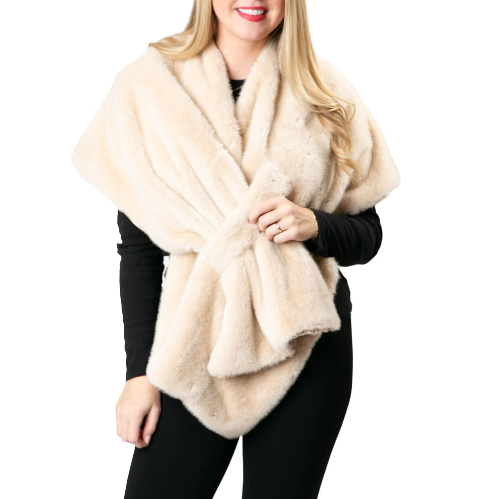 Katie Faux Fur Keyhole Wrap - 3 Colors